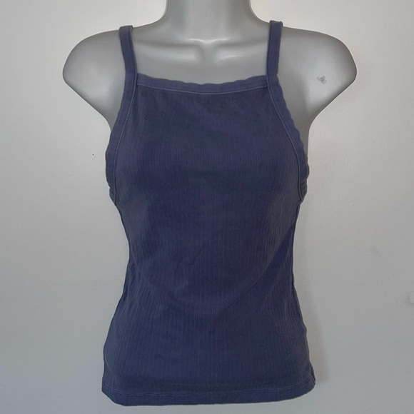 Free People Blue Ribbed Tank Top - Picture 3 of 5